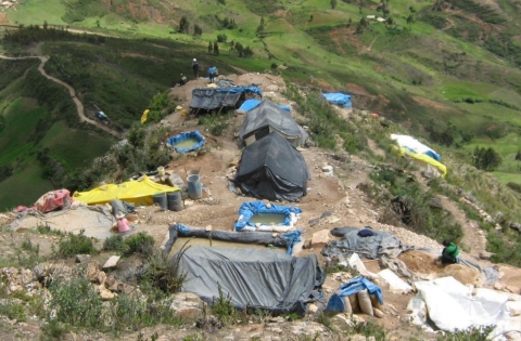 DAÑO ECOLÓGICO. Insumos químicos son vertidos a las quebradas y arrasan con todo signo de vida. (Andina)