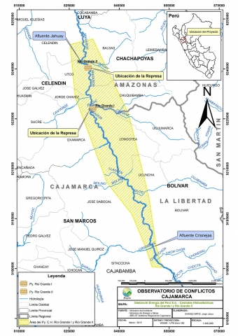 Mapa Proyecto Central Hidroeléctrica Río Grande I y Río Grande II